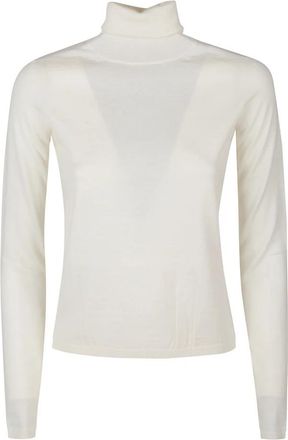 Max Mara Stijlvolle Turtle Neck Sweater - Dames - Coltruien - Wit - L - Truien & Vesten