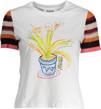 Desigual Short Sleeve T-Shirt - Dames - T-shirts - Wit - 2XL - Tops