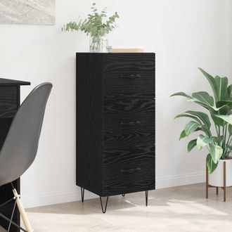vidaXL Vidaxl Credenza Rovere Nero 34 X 34.5 X 90 Cm Legno
