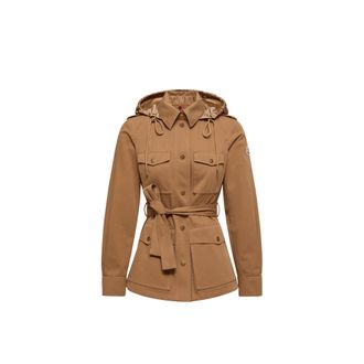 Moncler Moncler Centaurea Hooded Gabardine Field Jacket, Women, Brown, Size: 00