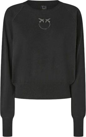 Pinko Lanzarote Ronde Hals Trui - Dames - Ronde hals truien - Zwart - XS - Wol - Truien & Vesten