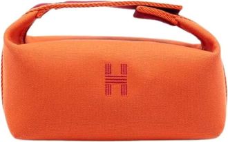 Herm&egrave;s Pre-owned Mini Bags, female, Orange, Size: ONE SIZE Pre-owned Canvas Pouch