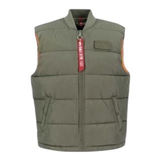 Alpha Industries Puffer Vest Lichtgewicht Klittenbandsluiting - Heren - Bodywarmers - Groen - 2XL - Polyester - Jassen