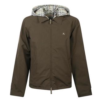 Burberry Light Jackets, male, Green, Size: XL Reversible Check Jacket