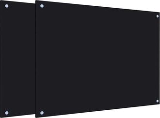 vidaXL Paraschizzi per Cucina 2 pz Neri 80x60 cm in Vetro Temperato - Vidaxl