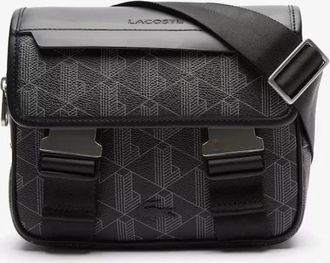 Lacoste The Blend Monogramme Crossbody Bag - Heren - Schoudertassen - Zwart - ONE Size - Tassen