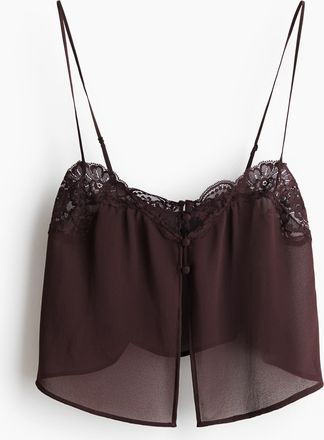 H&M Tr&auml;gertop mit Spitze - Dunkelbraun