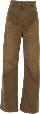 Maison Margiela Jeans, Dames, Bruin, W27, Katoen, Wijde Jeans