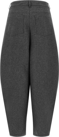 Nude Barrel Silhouette Wool Blend Trousers - Grey
