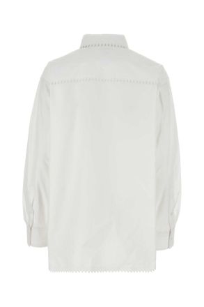 Bottega Veneta Womens White Oxford Shirt Exterior: Cotton Camicie