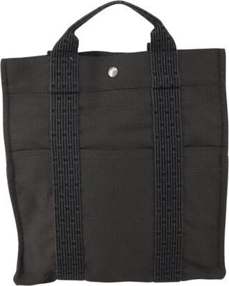 Herm&egrave;s Herline Canvas Gray Canvas Backpack Bag (Pre-Owned)