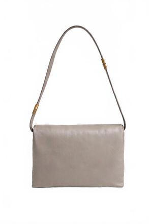 Marni Womens Prism Leather Large Shoulder Bag In Cork Beige