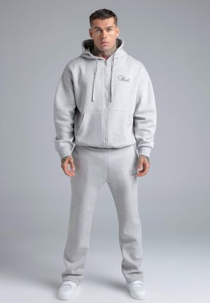 Siksilk Conjunto de Sudadera Gris Marl y Pantalones Joggers para Hombres XXL