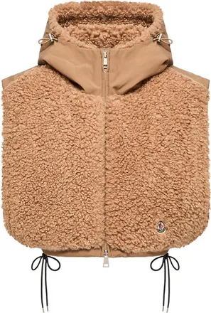 Moncler Moncler Teddy Fleece Hooded Padded Bib, Women, Green, Size: One Size
