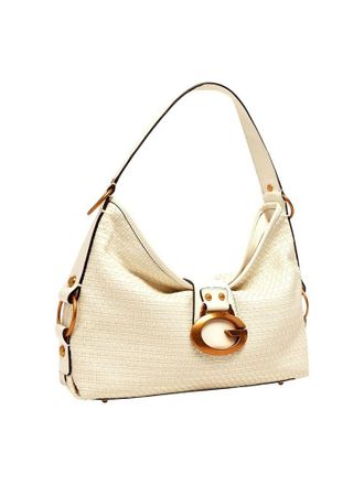 Guess Camden Synthetic Shoulder Bag - White