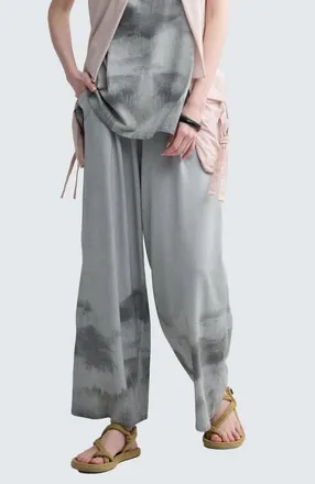 Luukaa D'Celli Daris Garment-Dyed A-Line Pants in Ash Grey at Nordstrom, Size 12