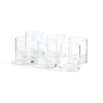 La Redoute Interieurs Set van 6 waterglazen van glas met gehamerd effect, Marteo