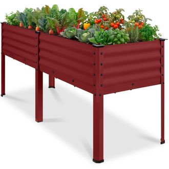 Best Choice Products 72x24x30in Non Toxic Elevated Galvanized Metal Garden Bed Corner Protectors