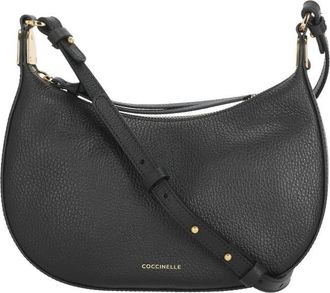 Coccinelle Crescent-Shaped Textured Leather Shoulder Bag