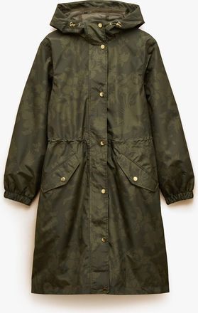 Joules Womens Holkham Waterproof Packable Raincoat With Hood Green - Size 8 UK