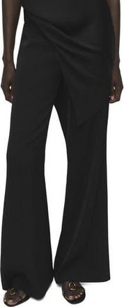 Mango Long Flare Leg Pants in Black at Nordstrom Rack, Size 12