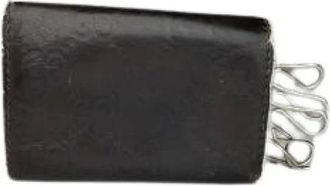 Gucci Pre-owned Accessories, female, Black, Size: ONE SIZE Pre-owned Leather Key Holder
