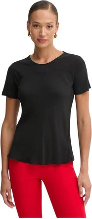 Fracomina T-shirt Regular Fit Gemaakt van Satijn - Dames - T-shirts - Zwart - XS - Satijn - Tops
