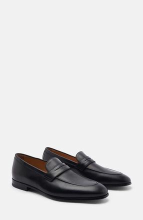 Scarosso Marzio Loafers in Black - Calf Leather at Nordstrom, Size 42.5
