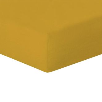 Febronie S&aacute;bana bajera lino lavado amarillo mostaza 160x200x30