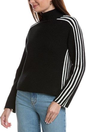 Theo & Spence Striped Sleeve Turtleneck Sweater