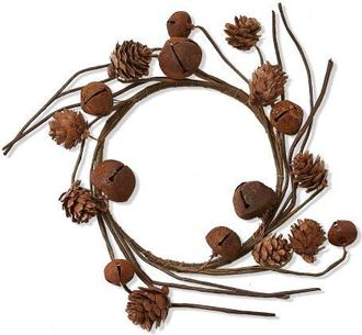 Tag Pinecone and Bell Wreath Fall Harvest Home Decoration in Brown at Nordstrom