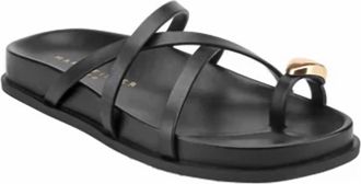 Marc Fisher Womens Braidey Strappy Flat Sandal In Black