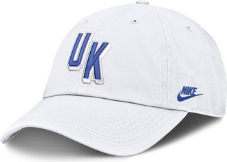 Nike Kentucky Natural Club Nike Mens College Adjustable Hat in White | NC0110AUKV-EYR