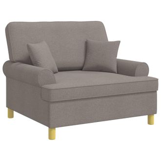 vidaXL Sill&oacute;n Con Cojines Gris Topo Tela Vidaxl