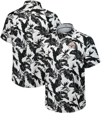 Tommy Bahama Mens Tommy Bahama Black Pittsburgh Steelers Sunnyvale Blooms Camp Button-Up Shirt at Nordstrom, Size Medium