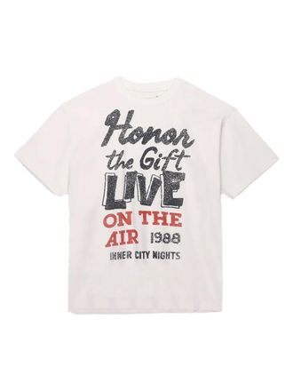 Honor The Gift T-shirt Live On Air con stampa - Bianco