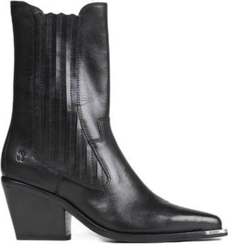 Bronx next-low-kole leren cowboylaarzen zwart