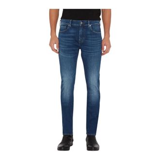 7 For All Mankind Jeans, Heren, Blauw, W36, Katoen, Slim Fit Jeans - Donkerblauw