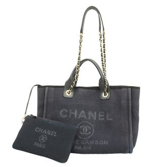 Chanel Black Canvas Tote Bag (Pre-Owned)