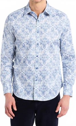 Robert Graham Delancey Long Sleeve Woven Shirt In Navy