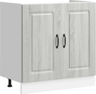 vidaXL Sink Base Cabinet Kalmar Grey Sonoma 80x46x81.5 cm Engineered Wood Vidaxl