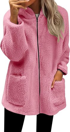 Generic Womens Fleece Jackets Full Zip No Hood - Teddy Fleece Jacket Women Full Zip - Plus Size QuiltedJackets Transitional Jackets Windbreakers Casual Waistc