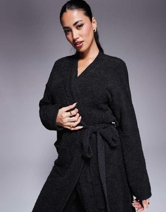 Asos lounge sock robe in black
