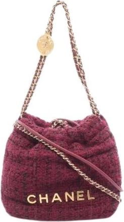 Chanel Pre-owned 22 Fabric Leather Schoudertas - Dames - Vintage Tas - Rood - ONE Size - Leer - Vintage
