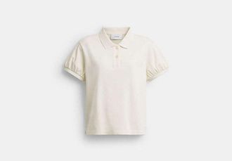 Coach Script Shrunken Polo In Organic Cotton