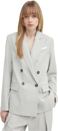 Day Birger Et Mikkelsen Dubbele-Rij Blazer - Dames - Blazers - Grijs - L - Wol - Jassen
