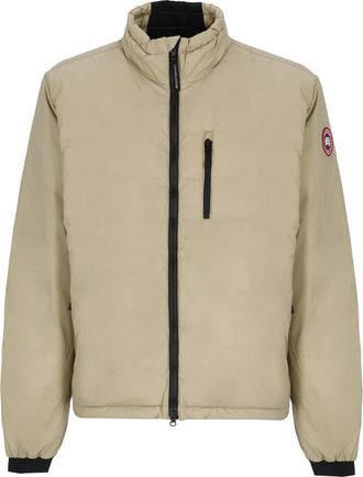 Canada Goose Beige Short Padded Jacket With Adjustable Drawstring And Multiple Pockets