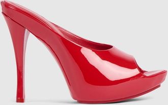Gucci Womens Stiletto Platform Slide, Red, Leather