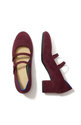 Rothy's The ReVelvet Double Buckle Mary Jane Heel in Revelvet Syrah at Nordstrom, Size 12.5