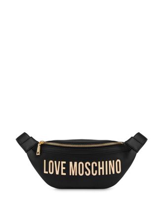 Love Moschino logo-plaque belt bag - Black
